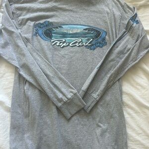 Vintage Rip Curl Gray Long Sleeve Men's Shirt